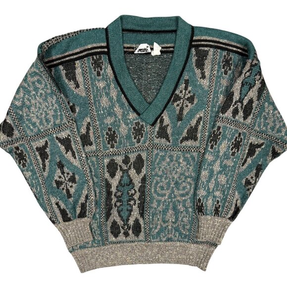 Vintage 80s Belvedere Knitwear Wool Mohair Silk Sweater Made in ITaly Medium - Picture 1 of 8